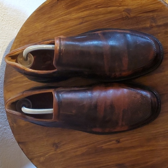 Ecco- Mens Distressed Leather Dress Shoes Slip on Neutral Comfy! Like New! Sz.10 - Picture 7 of 13
